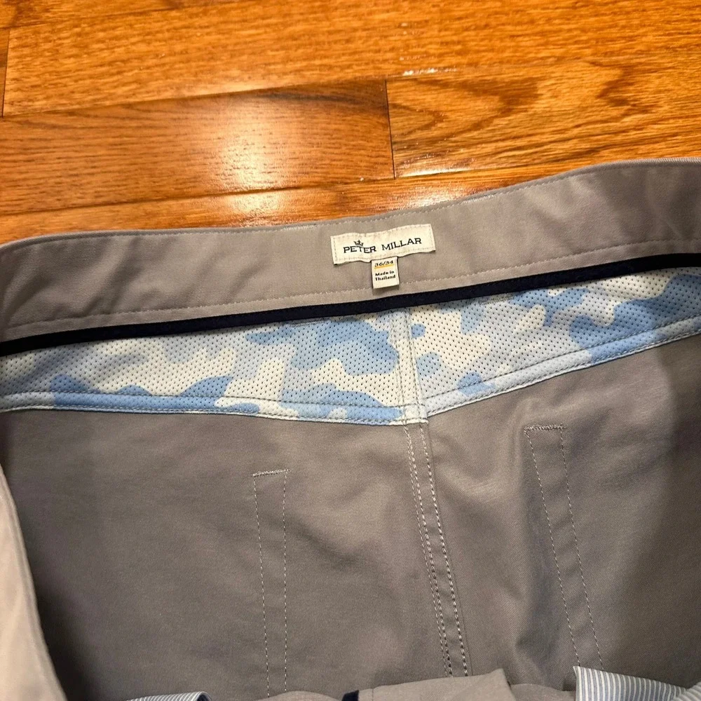 Peter Millar eb66 Performance Five Pocket Pants Fits Mens 36x28 Gale Gray Golf‎